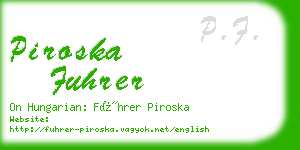 piroska fuhrer business card
